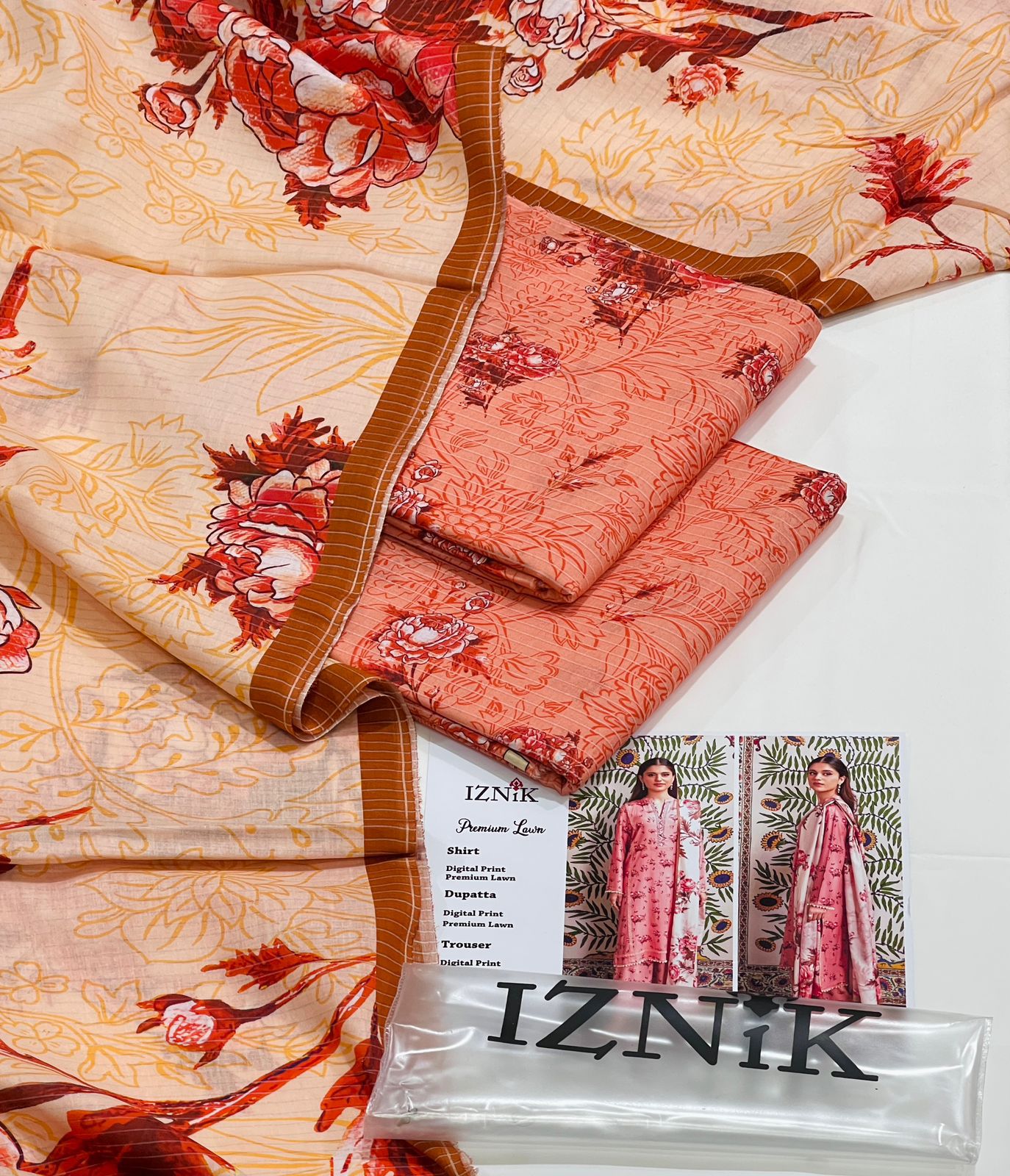 IZNK LAWN-3PC LAWN PRINT-SUMMER COLLECTION