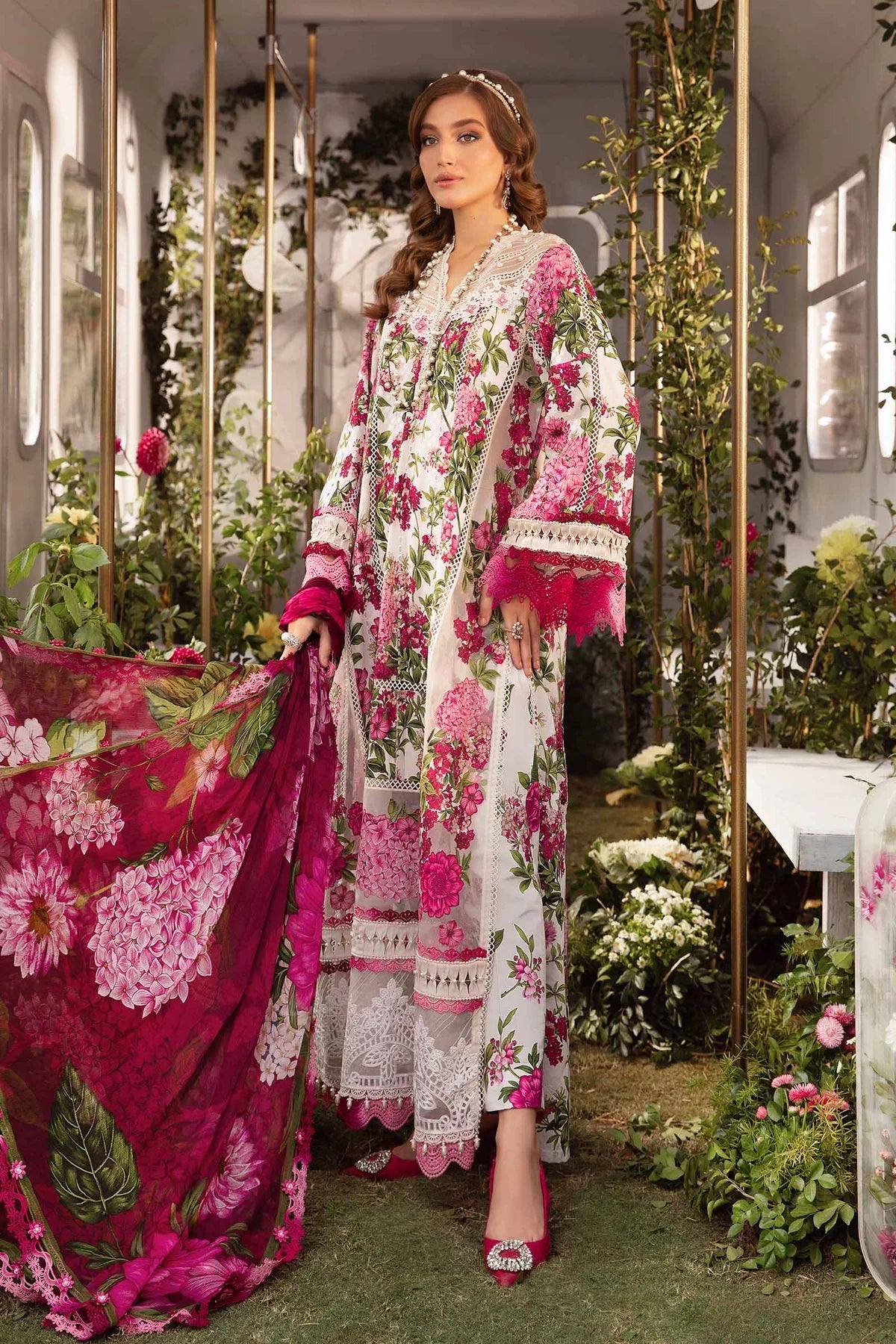 Maria.B Lawn Embroidered Unstitched – 3-Piece  (SKMPT-2102A/B-B-24)