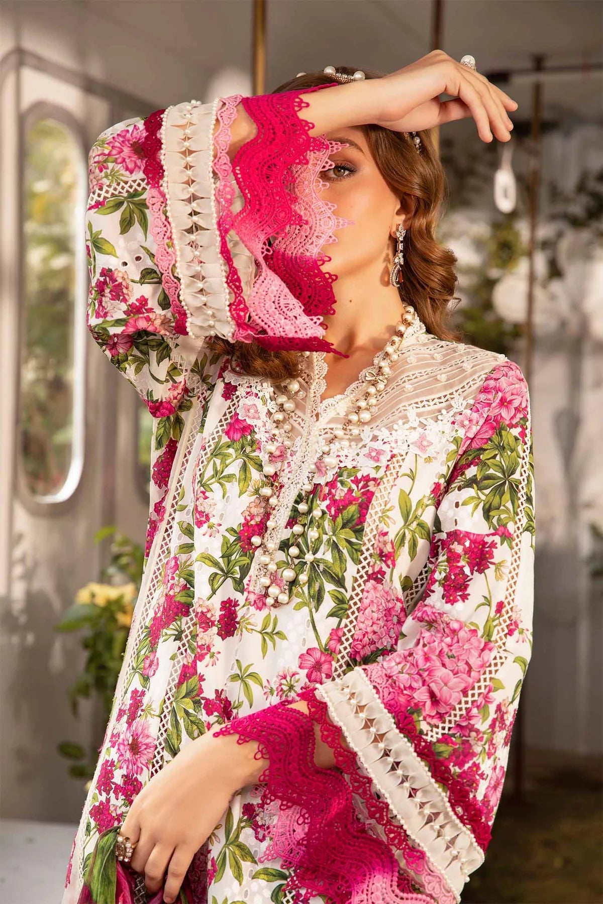 Maria.B Lawn Embroidered Unstitched – 3-Piece  (SKMPT-2102A/B-B-24)