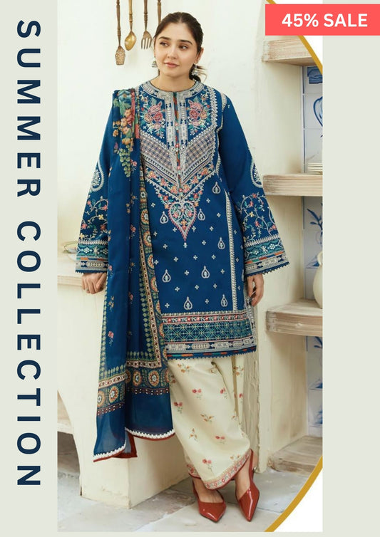 3 Piece Unstitched Heavy Embroidered Suit ( Printed Woolen Shawl )