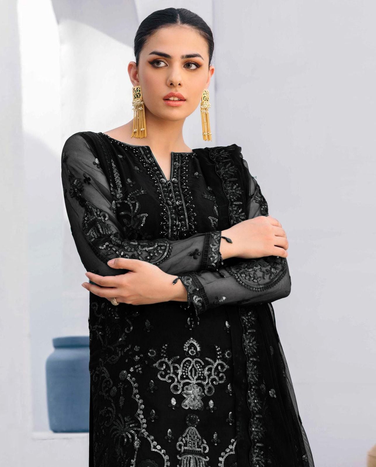 EMAAN ADEEL-UNSTITCHED 3PIECE EMBROIDERED SUIT