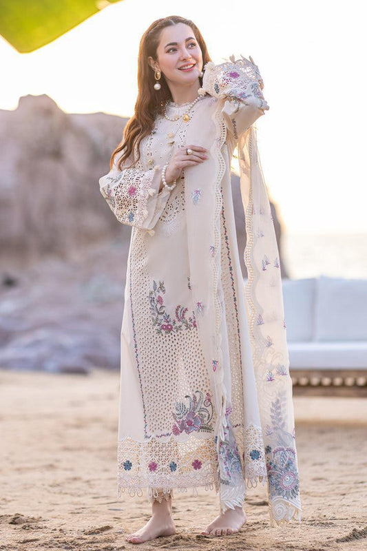 Qalamkar Luxury Embroidered Lawn 3pc with Embroidered Slub Net Dupatta